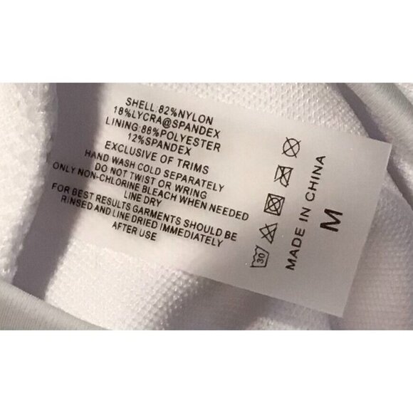 One Piece Womens Talk Thirty To Me Print Sexy Criss Cross Back White Medium - Picture 3 of 3